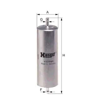 Fuel filter, In-line. Фильтр топливный, проточный HENGST H109WK