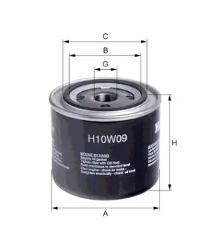 Oil filter, Spin-On. Фильтр масляный, накручиваемый HENGST H10W09