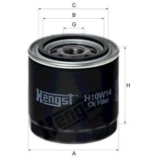 Oil filter Spin-On, Фильтр масляный, накручиваемый HENGST H10W14