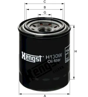 Oil filter, Spin-On. Фильтр масляный, накручиваемый HENGST H130W