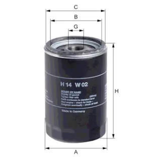 Hydraulic filter, Spin-On. Фильтр гидравлический, накручиваемый HENGST H14W02