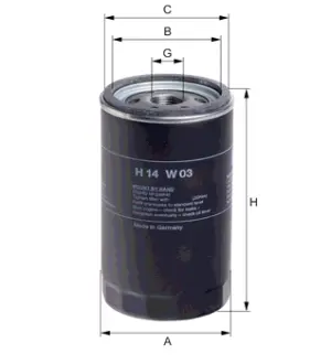Фильтр масляный, накручиваемый. Фільтр масляний, накручуваний. Oil filter, Spin-On HENGST H14W03