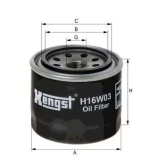 Oil filter, Spin-On. Фильтр масляный, накручиваемый HENGST H16W03