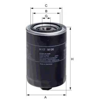 Фильтр масляный, накручиваемый. Фільтр масляний, накручуваний. Oil filter, Spin-On HENGST H17W06