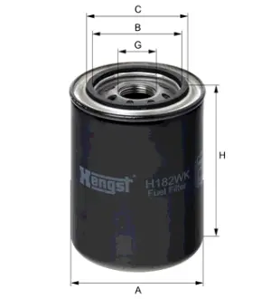 Fuel filter, Spin-On. Фильтр топливный, накручиваемый HENGST H182WK