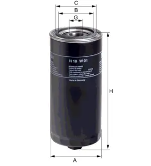 Фильтр масляный, накручиваемый. Фільтр масляний, накручуваний. Oil filter, Spin-On HENGST H18W01