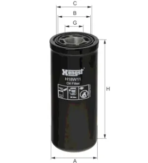 Фильтр масляный, накручиваемый. Фільтр масляний, накручуваний. Oil filter, Spin-On HENGST H18W11