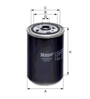 Фильтр топливный, накручиваемый. Фільтр паливний, накручуваний. Fuel filter, Spin-On HENGST H18WDK02