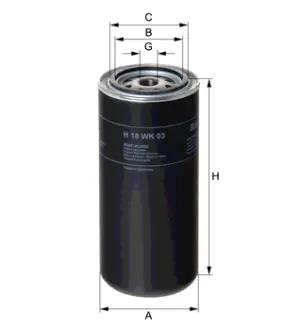 Фильтр топливный, накручиваемый. Фільтр паливний, накручуваний. Fuel filter, Spin-On HENGST H18WK03