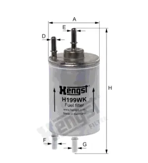 fuel filter, in-line. фильтр топливный, проточный HENGST H199WK