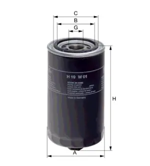 Фильтр масляный, накручиваемый. Фільтр масляний, накручуваний. Oil filter, Spin-On HENGST H19W01