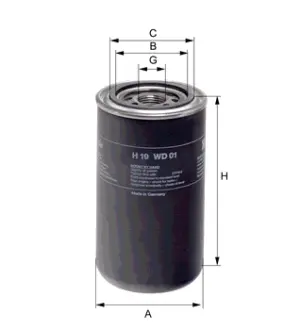 Oil filter, Spin-On. Фильтр масляный, накручиваемый HENGST H19WD01
