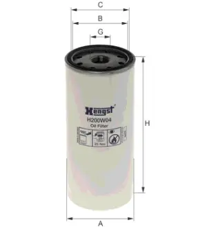Oil filter, Spin-On. Фильтр масляный, накручиваемый HENGST H200W04