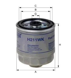 Fuel filter, Spin-On. Фильтр топливный, накручиваемый HENGST H211WK
