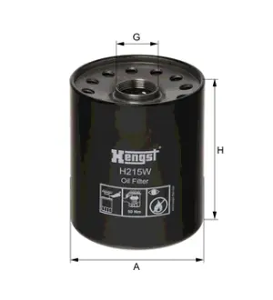 Фильтр масляный, накручиваемый. Фільтр масляний, накручуваний. Oil filter, Spin-On HENGST H215W