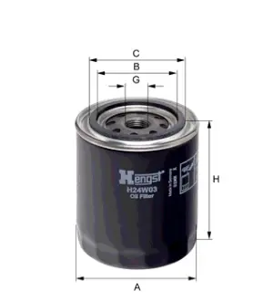 Oil filter, Spin-On. Фильтр масляный, накручиваемый HENGST H24W03