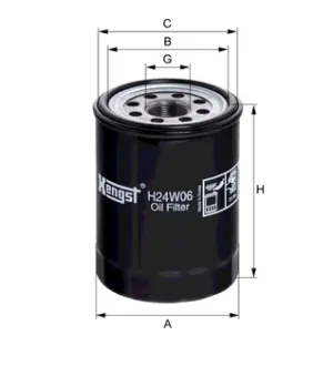 Oil filter, Spin-On. Фильтр масляный, накручиваемый HENGST H24W06