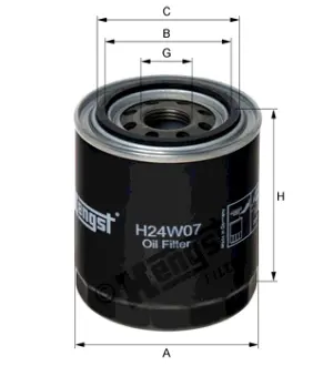 Oil filter, Spin-On. Фильтр масляный, накручиваемый HENGST H24W07