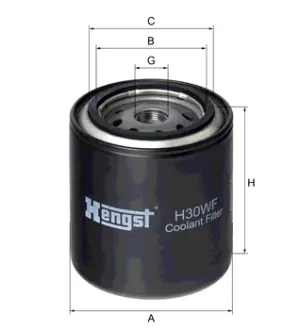 Coolant antifreeze filter, Spin-On. Фильтр охлажадающей жидкости, антифриза, накручиваемый HENGST H30WF
