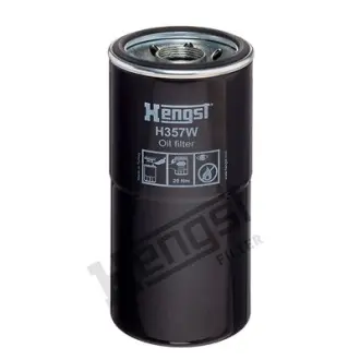 Фильтр масляный, накручиваемый. Фільтр масляний, накручуваний. Oil filter, Spin-On HENGST H357W