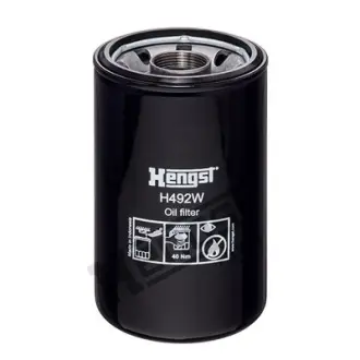 Фильтр масляный, накручиваемый. Фільтр масляний, накручуваний. Oil filter, Spin-On HENGST H492W