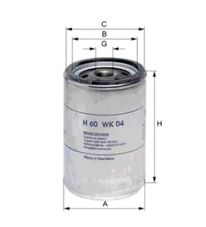 Fuel filter, Spin-On. Фильтр топливный, накручиваемый HENGST H60WK04