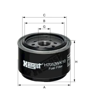 Fuel filter water separator, Spin-On. Фильтр топливный сепаратор, накручиваемый HENGST H7052WK10