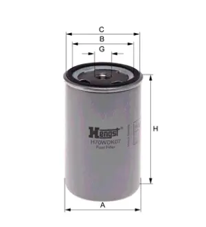 Fuel filter, Spin-On. Фильтр топливный, накручиваемый HENGST H70WDK07
