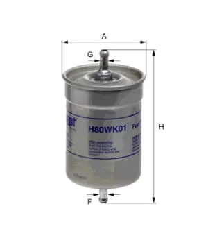 Fuel filter, In-line. Фильтр топливный, проточный HENGST H80WK01