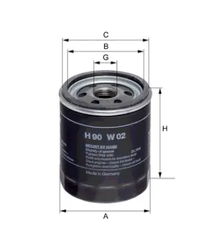 Фильтр масляный, накручиваемый. Фільтр масляний, накручуваний. Oil filter, Spin-On HENGST H90W02