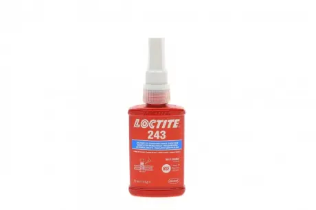 Фіксатор різьби LOCTITE 243 (синій) 50 мл (середньої фіксації), макс. діаметр різьби М36 HENKEL 1335863