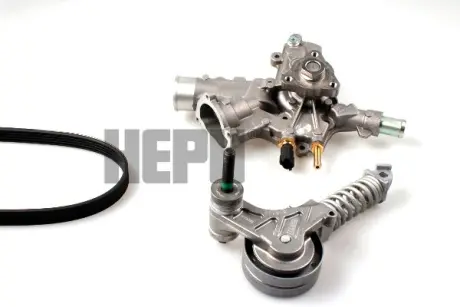 Водяной насос + комплект ручейковых ремней HEPU PK03341