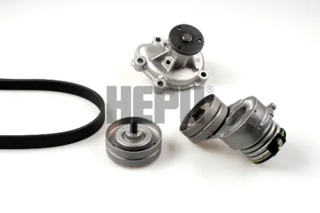 Водяной насос + комплект ручейковых ремней HEPU PK03721
