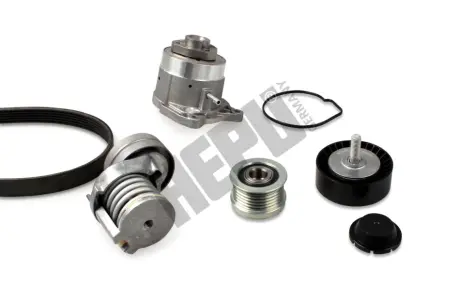 Водяной насос + комплект ручейковых ремней HEPU PK06560