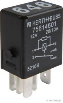 Реле 10A, 20A 12V Audi, SEAT, Skoda, VW (вир-во Elparts) HERTH BUSS 75614601