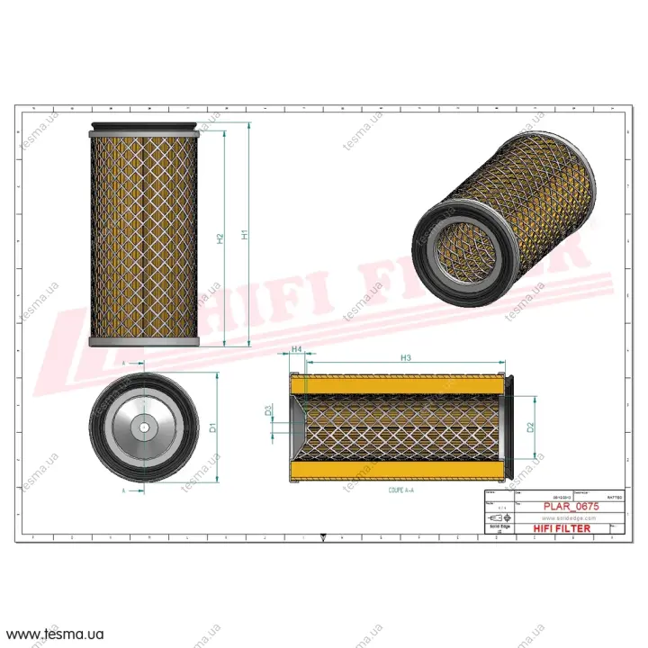 Фильтр воздушный HIFI FILTER SA14619 (фото 1)