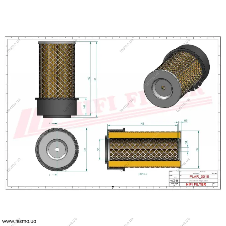 Фільтр повітряний HIFI FILTER SA14785 (фото 1)
