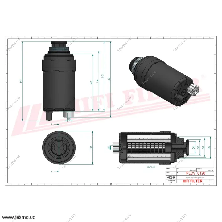 Фильтр топливный HIFI FILTER SN40754 (фото 1)