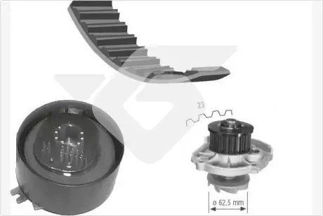 Водяной насос + комплект зубчатого ремня HUTCHINSON KH139WP46