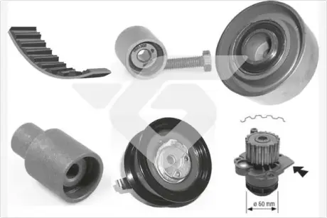 Водяной насос + комплект зубчатого ремня HUTCHINSON KH160WP58