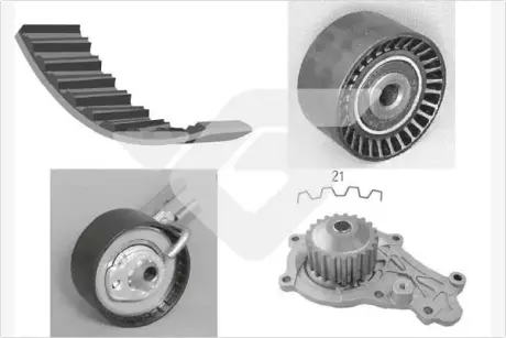 Водяной насос + комплект зубчатого ремня HUTCHINSON KH186WP59