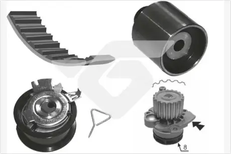 Водяной насос + комплект зубчатого ремня HUTCHINSON KH194WP56