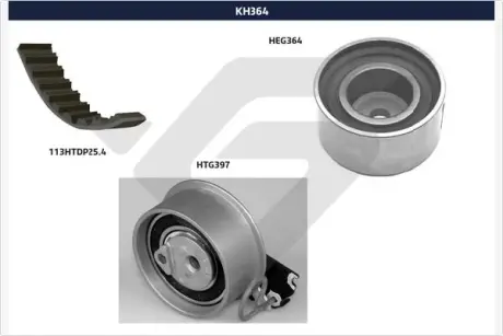 Комплект ремня ГРМ HUTCHINSON KH364