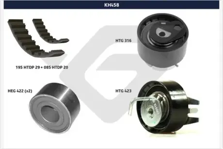 Комплект ремня ГРМ HUTCHINSON KH458