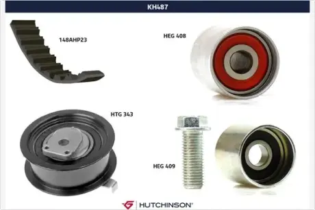 Комплект ремня ГРМ HUTCHINSON KH487