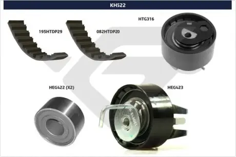 Комплект ремня ГРМ HUTCHINSON KH522