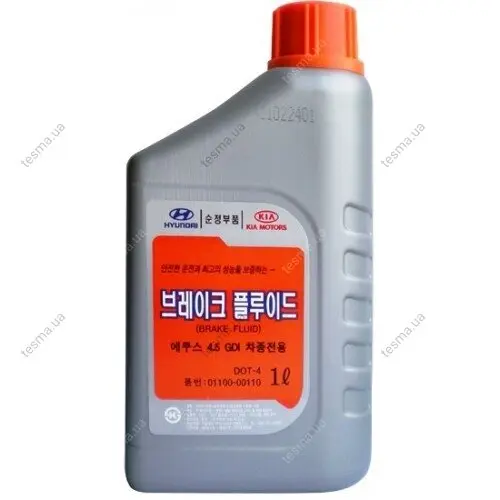 жидкость тормозная MOBIS DOT4, "BRAKE FLUID", 1L HYUNDAI/KIA 0110000110 - фото 1