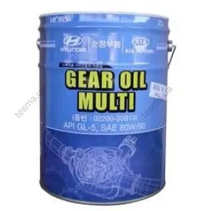 Масло трансмиссионное, MOBIS Gear Oil Multi, SAE 80W-90, 20L HYUNDAI/KIA 0220000B10 (фото 1)