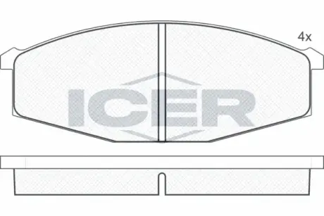 Комплект тормозных колодок, дисковый тормоз ICER 140347