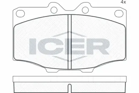 Комплект тормозных колодок, дисковый тормоз ICER 140352